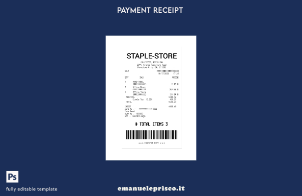 modello di controllo di pagamento di Staple Store in stile verificato